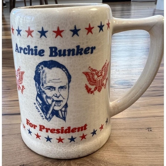 ARCHIE BUNKER Other - Vintage 1970's ARCHIE BUNKER for PRESIDENT Beer Mug THE BEER PARTY CANDIDATE